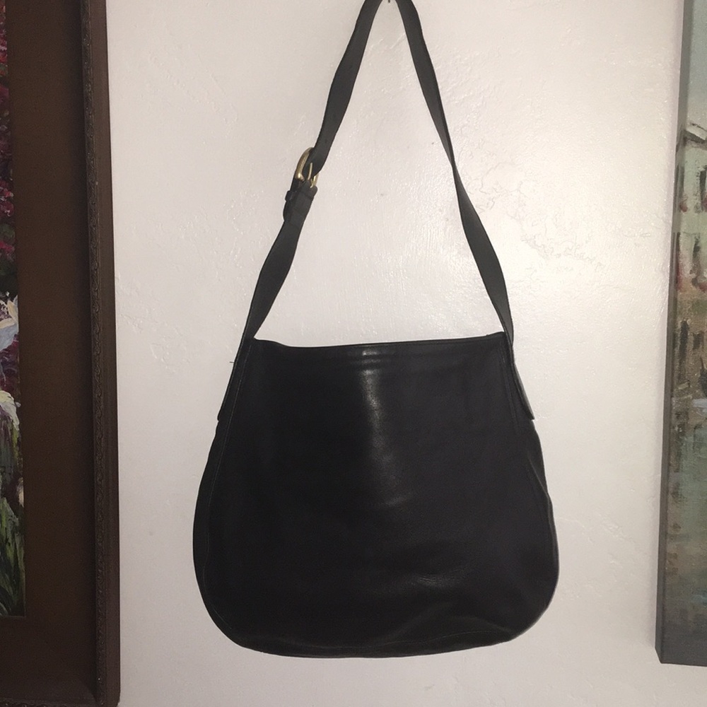 Vintage coach black leather handbag